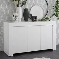 Ferndale Wooden Sideboard with 3 Doors - Matt White