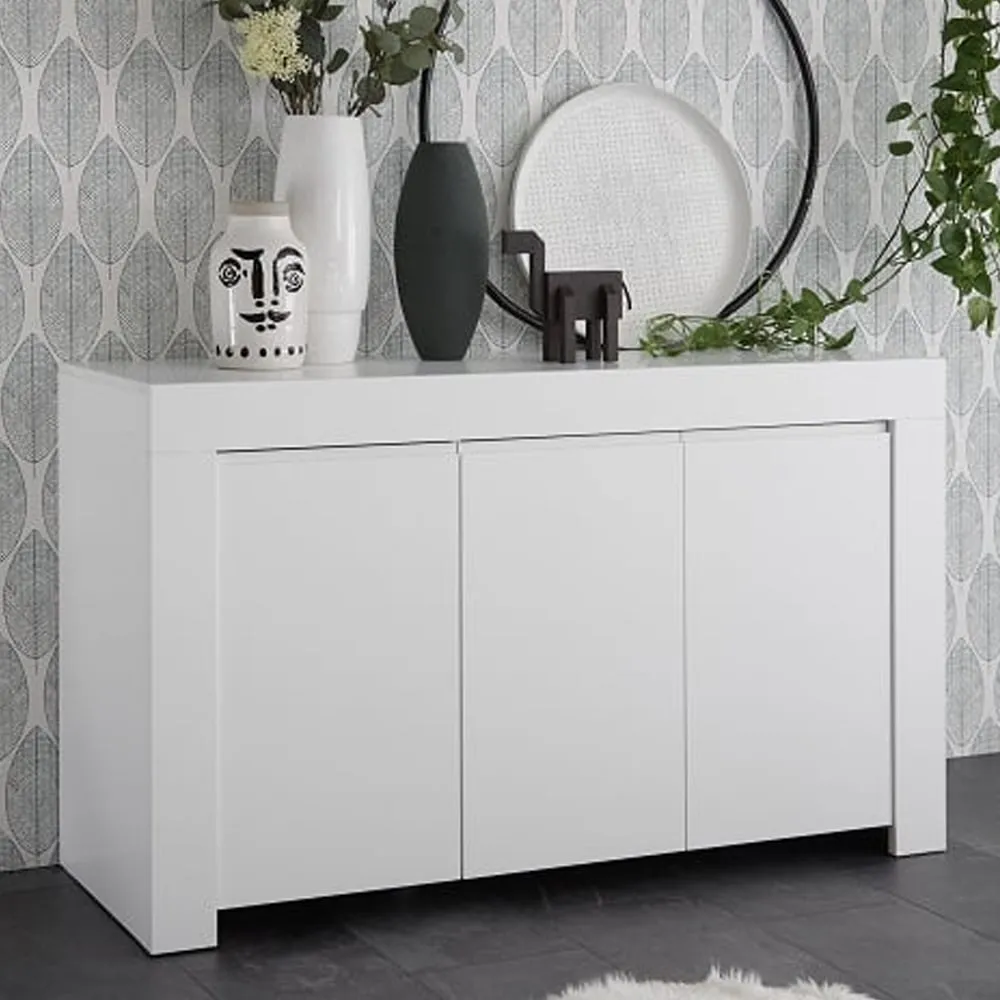 Ferndale Wooden Sideboard with 3 Doors - Matt White image