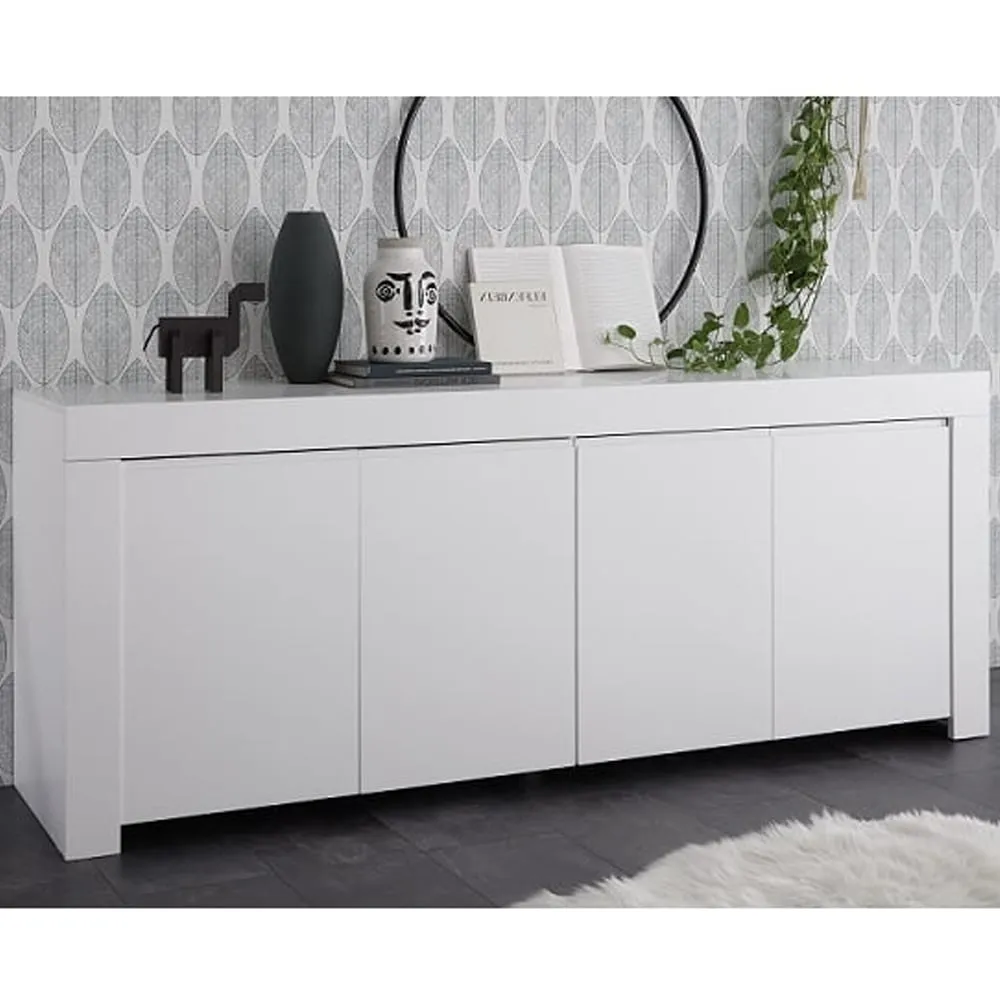 Ferndale Wooden Sideboard with 4 Doors - Matt White