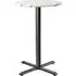 Fernie Round Bar Table - Carrara Marble Effect, Wood