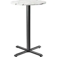 Fernie Round Bar Table - Carrara Marble Effect, Wood