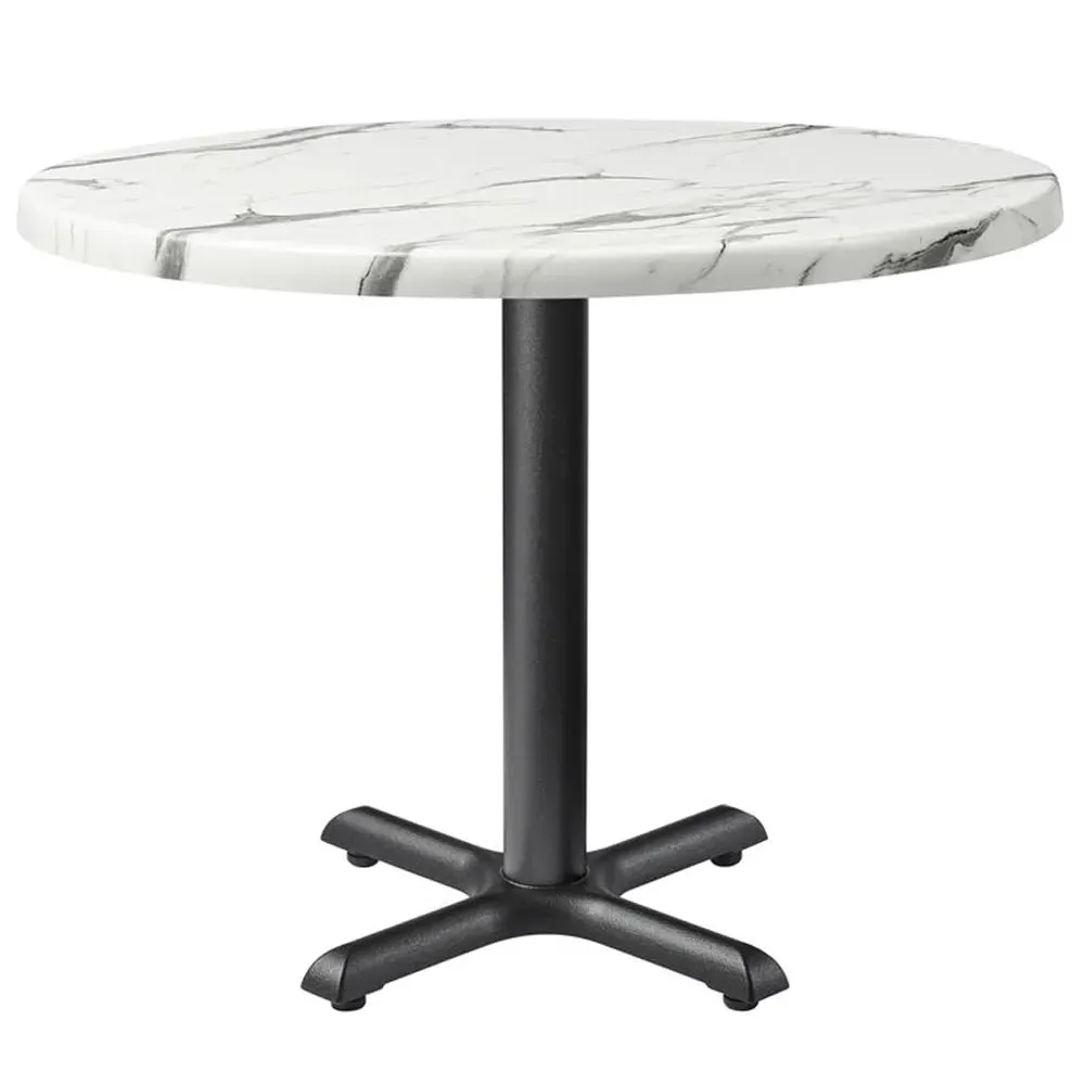 Fernie Round Bistro Table - Carrara Marble Effect, Wood