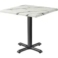 Fernie Square Bistro Table - Carrara Marble Effect, Wood
