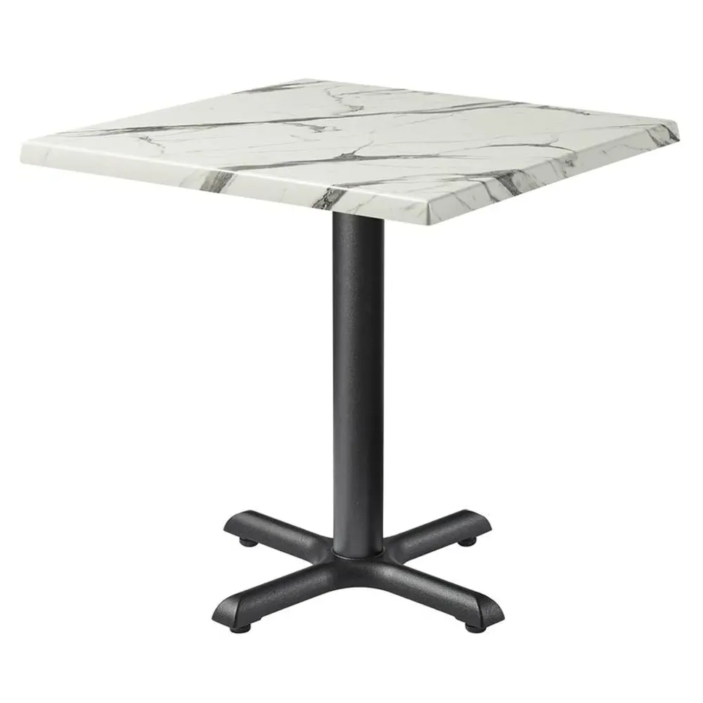 Fernie Square Bistro Table - Carrara Marble Effect, Wood