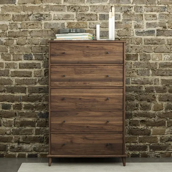 Ferris 5 Drawer Chest - Walnut image