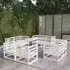 Ferrol 8 Piece Garden Lounge Set - White, Pinewood
