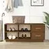 Ferrol Shoe Storage Bench with 2 Drawers - Brown, Pinewood