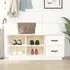 Ferrol Shoe Storage Bench with 2 Drawers - White, Pinewood