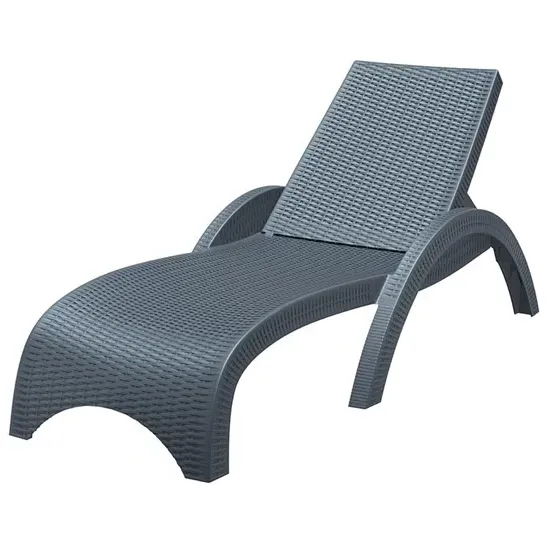 Ferryside Sun Lounger with Adjustable Backrest - Dark Grey, Resin product