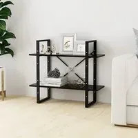 Feryal 2-Tier Bookshelf - Black, Chipboard