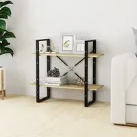 Feryal 2-Tier Bookshelf - Sonoma Oak, Chipboard