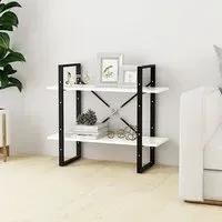 Feryal 2-Tier Bookshelf - White, Chipboard