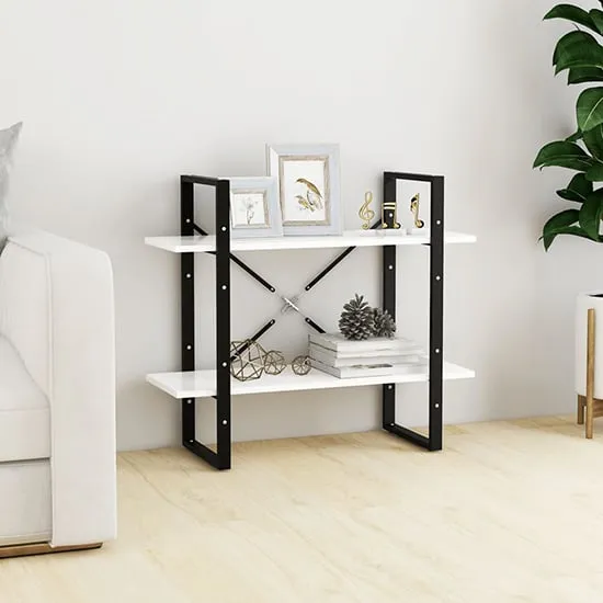 Feryal 2-Tier Bookshelf - White, Chipboard
