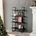 Feryal 4-Tier Bookshelf - Black, Chipboard