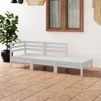 Fico 3-Piece Garden Lounge Set - White, Pinewood