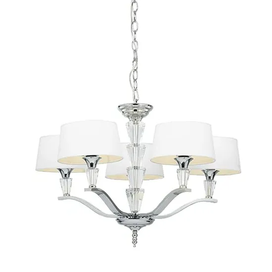 Fiennes 5 Lights Ceiling Pendant Light - Chrome, White
