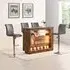Fiesta Bar Table Unit with LED Lights - Rustic Oak