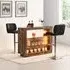 Fiesta Rustic Oak Bar Table with 2 Candid Stools - Black