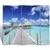 Fifer Folding Room Divider - Beach Print, Fir Wood