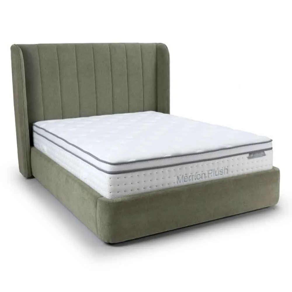 Figaro Double Bed Ottoman with Storage - Green, Fabric product
