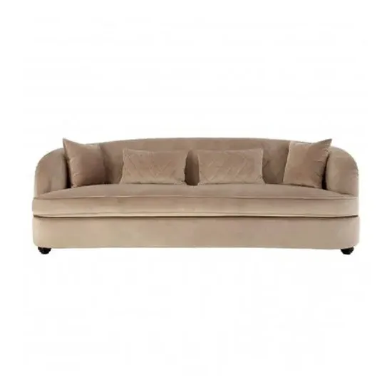 Fijian 3-Seater Sofa - Mink, Velvet image