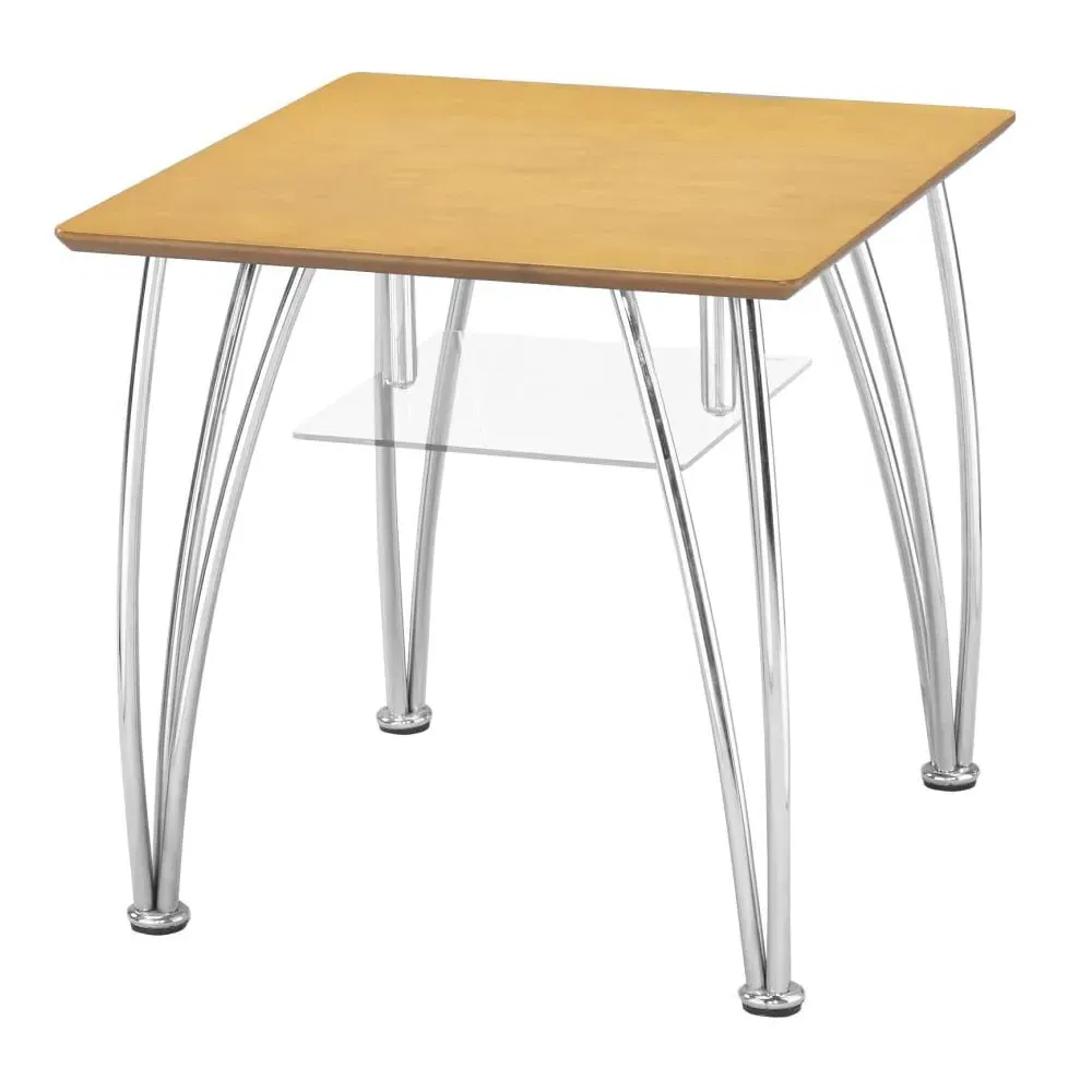 Filia Lamp Table with Chrome Legs - Beech image