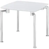 Filia Lamp Table with Chrome Legs - White