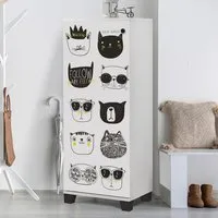 Filinta Kids Shoe Cabinet - White, Black alternate view
