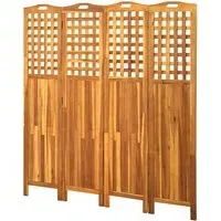 Filiz 4-Panel Room Divider - Acacia Wood