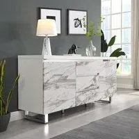 Filo Sydney Large Sideboard with 2 Door 3 Drawer - White