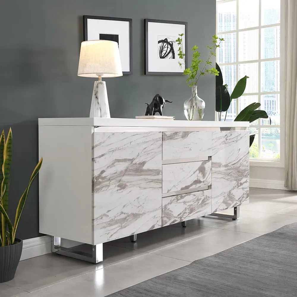 Filo Sydney Large Sideboard with 2 Door 3 Drawer - White