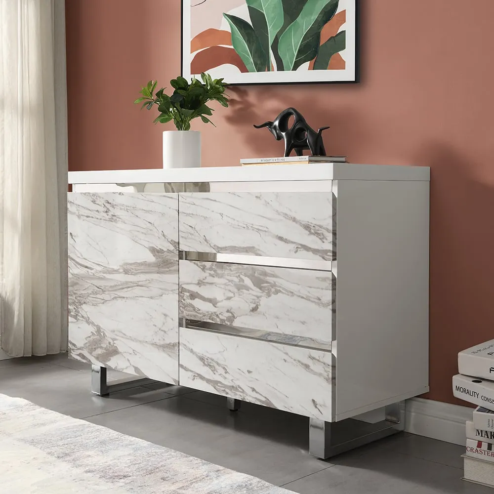 Filo Sydney Small Sideboard with 1 Door 3 Drawer - White