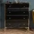 Finback 4-Drawer Chest of Drawers - Black, Glass