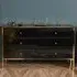 Finback 6-Drawer Chest of Drawers - Black, Glass