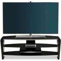 Finchley Glass TV Stand with 2 Shelves - Black