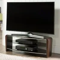 Finchley Glass TV Stand with 2 Shelves - Walnut