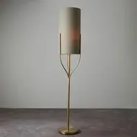 Findlay Cylinder Shade Floor Lamp - Brass, Fabric