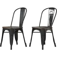 Findlay Dining Chairs with Metal Frame - Black, Wood