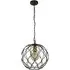 Finesse Round Pendant Light - Black with Gold Holder
