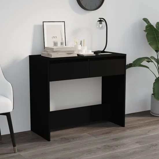 Finley Console Table with 2 Drawers - Black, Engineered Wood image