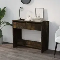 Finley Console Table with 2 Drawers - Smoked Oak
