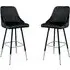 Fiona Button Back Bar Stool Pair - Black Fabric