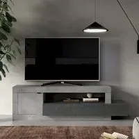 Fiora TV Stand with 1 Door 1 Drawer - Cement and Lead, Wood