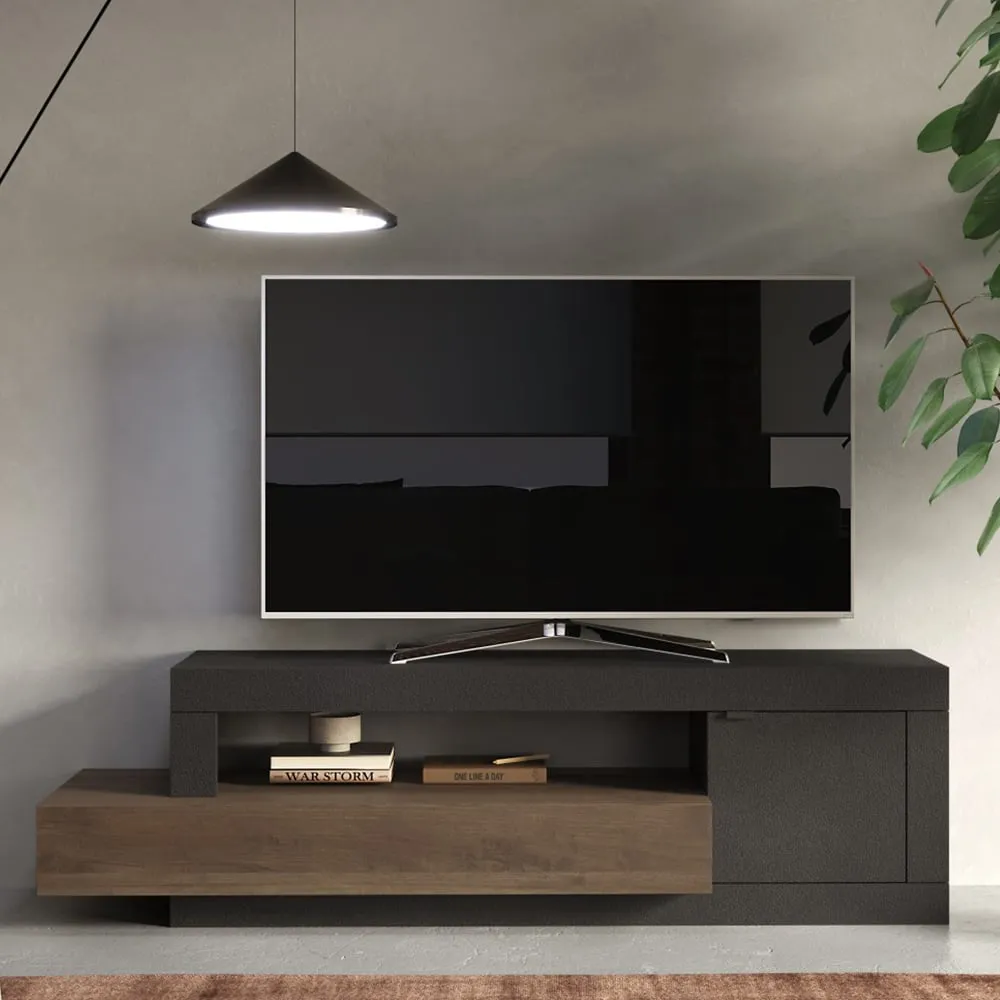 Fiora TV Stand with 1 Door 1 Drawer - Lava and Mercure, Wood