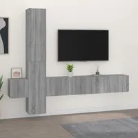 Firuz Wall-Mounted TV Cabinet Set - Grey Sonoma Oak, Engineered Wood alternate view