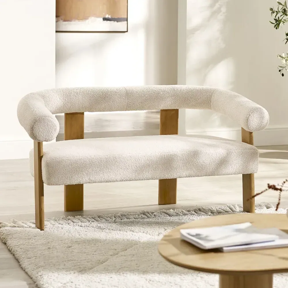 Fisaron 2-Seater Sofa - White, Fabric product