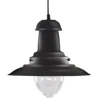 Fisherman Glass Shade Pendant Light - Black