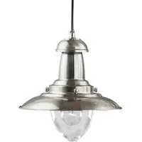 Fisherman Glass Shade Pendant Light - Silver
