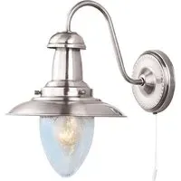 Fisherman Seeded Glass Wall Light - Silver