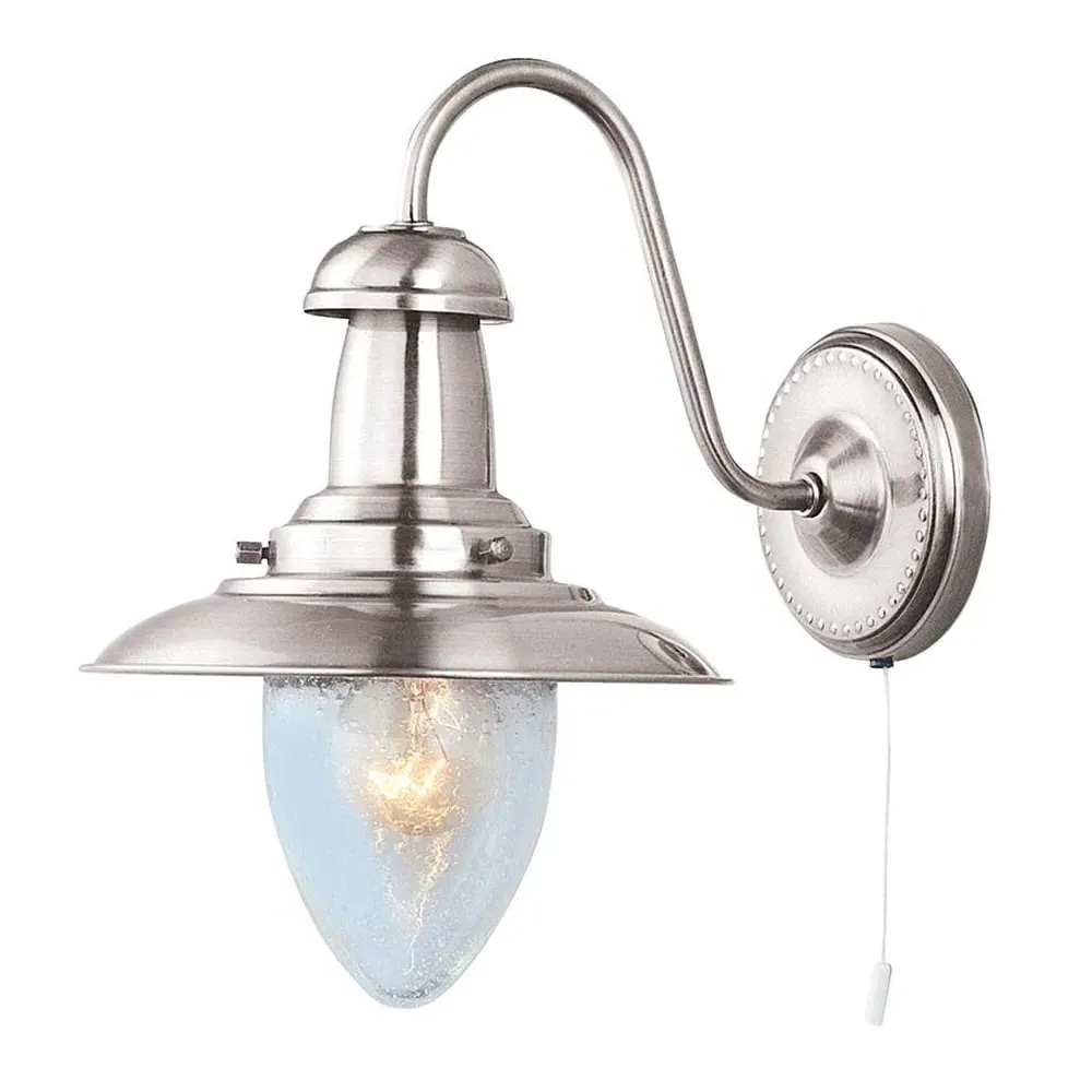 Fisherman Seeded Glass Wall Light - Silver image